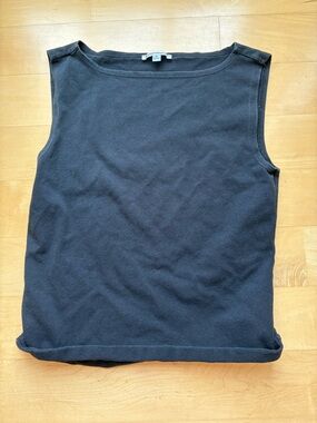 Black Sleeveless Boatneck Top by Reformation